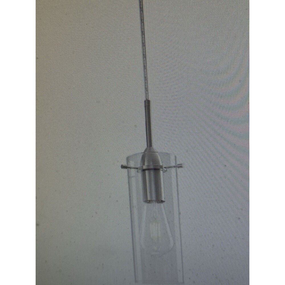 Clear Glass Hanging Pendant With One Light For Kitchen Island Bathroom Or Bedroo